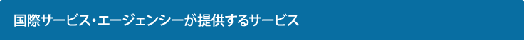 国際サービス・エージェンシーが提供するサービス